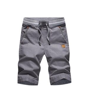 Men's Black Casual Classic Fit Drawstring  Shorts with Elastic Waist, L